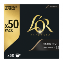50 capsules compatibles Nespresso* Original Ristretto - L'OR ESPRESSO - Sélection Rouge (Italien)