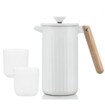 Bodum - Pack cafetière à piston DOURO Porcelaine blanche - 1L + 2 mugs Douro double paroi 10 cl - BODUM