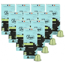Cafés Lugat - 100 capsules compatibles Nespresso L'Eden bio - CAFÉS LUGAT - Ethiopie