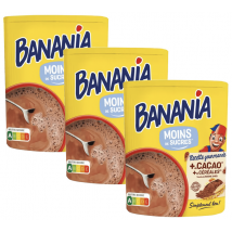 Chocolat en poudre - moins de sucres - 3 x 380 g - BANANIA - 1.1400