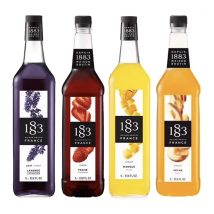1883 - Maison Routin - Quatre sirops 1883 Routin 4 x 1 L - Mangue, fraise, pêche, lavande