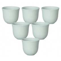 6 Tasses à café embossées 250 ml bleu céladon - LOVERAMICS - 21 à 30 cl