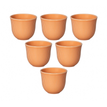 6 Tasses à café embossées 150 ml orange - LOVERAMICS - 11 à 20 cl