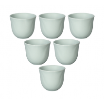6 Tasses à café embossé 150 ml bleu céladon - LOVERAMICS - 11 à 20 cl