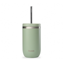 Qwetch - Gourde isotherme avec paille - Cold cup vert tilleul - 47 cl - QWETCH