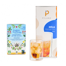 MaxiCoffee - Pack thé glacé et verres double paroi- Verres 35 cl PYLANO Thés glacés ENGLISH TEA SHOP