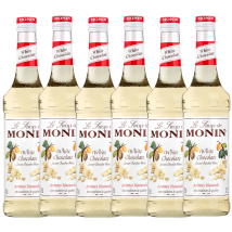 Monin - Sirop Chocolat Blanc + pompe doseuse pour professionnel 6 x 70cl - MONIN