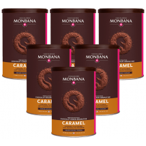 Monbana - Lot de 6 Chocolats en poudre aromatisés Caramel 250g - Monbana