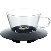 4-Cup Kalita Wave Dripper 185 in black/glass - 50cl/4 cups
