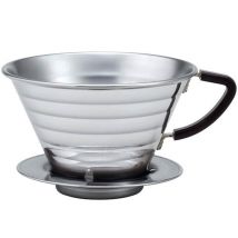 4-Cup flat-bottomed Kalita Wave Dripper 185 in stainless steel