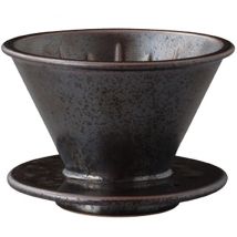 Kinto - Dripper conique KINTO SCS-S01 en porcelaine noire 1 à 2 tasses