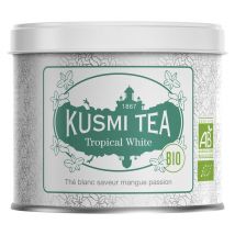 Kusmi Tea Organic Tropical White Tea Blend - 90g Loose Leaf Tin - Flavoured Teas/Infusions