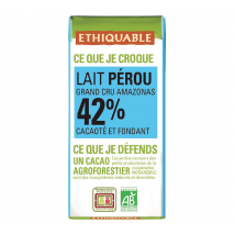 Ethiquable - Mini Tablette Chocolat au Lait Pérou 42% Bio - 30 g - ETHIQUABLE