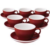 6 Tasses Café Latte et sous-tasses Egg 30 cl Rouge - Loveramics - 21 à 30 cl