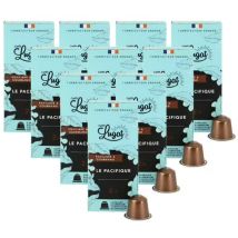 Cafés Lugat - 100 capsules compatibles Nespresso Le Pacifique pour professionnels - CAFÉS LUGAT