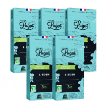 Cafés Lugat Pro - Cafés Lugat Le Mélange Eden Bio 10 Capsules compatibles Nespresso x5 - Ethiopie