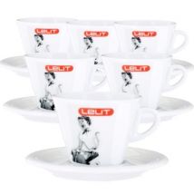 Set of 6 cups + saucers latte 27cl - Lelit - With handle