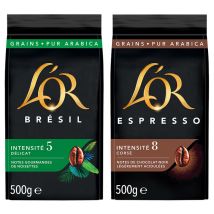 L'Or - Lot Découverte - 2x500gr Café en grains L'Or - Café en grain pas cher
