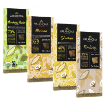 Lot 4 Tablettes Chocolat Noie Lait Blanc Dulcey - 4 X 70 G - Valrhona