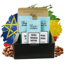 Escape Selection box, Ethiopian Moka Coffee - 3 coffee beans x 250g - Cafés Lugat - Ethiopia