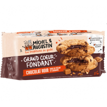 Michel Augustin - Cookies coeur fondant chocolat noir / Noix de pécan / Eclats de caramel x6 - Michel et Augustin