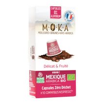 MOKA Mexique Organic & Biodegradable Nespresso Compatible Capsules x 10 - Mexico