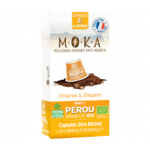 MOKA Perou Organic & Biodegradable Nespresso Compatible Capsules x 10 - Peru