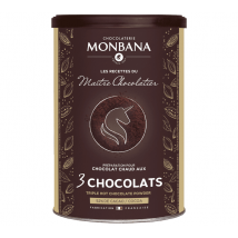 Monbana Hot Chocolate Powder 3 Chocolates 52% Cocoa - 175g