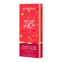 Monbana Milk Chocolate Bar with Caramel Bits "Ho ho ho" - 80g - Manufactured in France