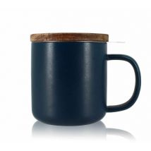 OGO Living - Tisanière en grès bleu 300 ml avec couvercle en bois acacia OGO Living