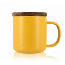 OGO Living - Tisanière en grès jaune 300 ml avec couvercle en bois acacia OGO Living