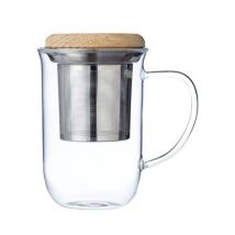 Viva Scandinavia - VIVA Scandinavia mug with infuser and wooden lid - 350ml - With handle