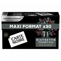 Carte Noire - 30 Capsules compatibles Nespresso - Ristretto Puissant N°12 - CARTE NOIRE