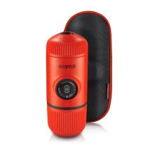 Wacaco Nanopresso for ground coffee in Lava Red with protective case