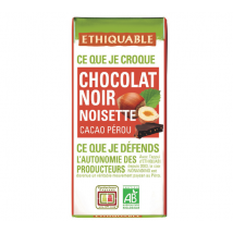Ethiquable - Mini Tablette Chocolat Noir Noisette Pérou Bio - 30 g - ETHIQUABLE