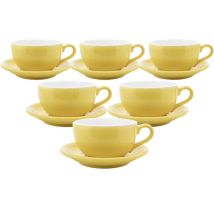 Origami - Tasses - ORIGAMI - tasses et sous tasses Latte Bowl jaune 25cl x6