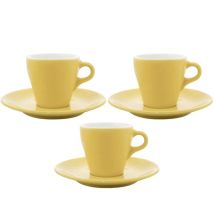 Origami - 3 Tasses et sous-tasses Espresso Origami 9cl - Jaune