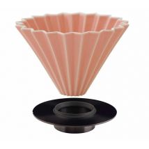 Origami - Dripper ORIGAMI rose en porcelaine de Mino avec support Loveramics en inox