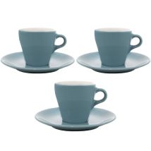 Origami - 3 Tasses et sous-tasses Espresso Origami Turquoise - 9cl