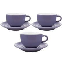 Origami - 3 Tasses et sous tasses Latte Bowl 19 cl Violet - ORIGAMI