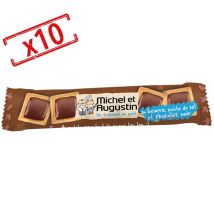 Michel Augustin - Lot de 10x4 petits carrés Chocolat noir / Pointe de sel - Michel et Augustin