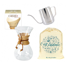 MaxiCoffee's Selection - Chemex Starting Kit: 6-cup Chemex + 100 Filters + Gooseneck Pourer
