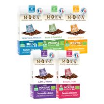 Pack découverte 50 capsules Bio Home Compost compatibles Nespresso - MOKA - Sélection Jaune (Pure Origine)