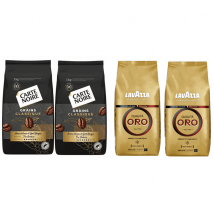 Lavazza - 4 x 1 kg - Café en grain - 2 kg Qualità Oro & 2 kg Classique Pur Arabica - LAVAZZA / CARTE NOIRE
