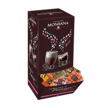 Monbana - Boite distributrice de 200 carrés de chocolat Noir - Pays de Producteurs de Café - Monbana