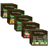 Destination organic tea selection pack - 5 boxes of 20 sachets.