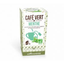 Aromandise - 18 Sachets de café vert non torréfié à la menthe BIO - AROMANDISE - Biodégradables / Compostables