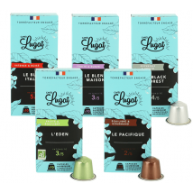 Pack cafés Blend - 50 capsules compatibles Nespresso - CAFÉS LUGAT - Sélection Bleue (Artisanal)