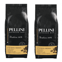 Café Pellini - 2 x 1 kg café en grain Gran Aroma n°3 - PELLINI - Café en grain pas cher