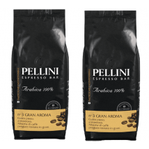 Pellini - 2 x 1 kg - Café en grain - Gran Aroma n°3 - PELLINI - Café en grain pas cher
